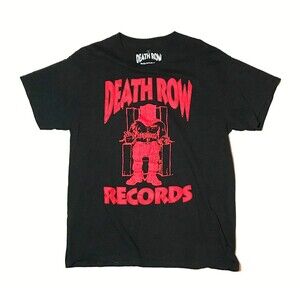 Death Row Records T-Shirt Red Graphic Electric Chair LARGE